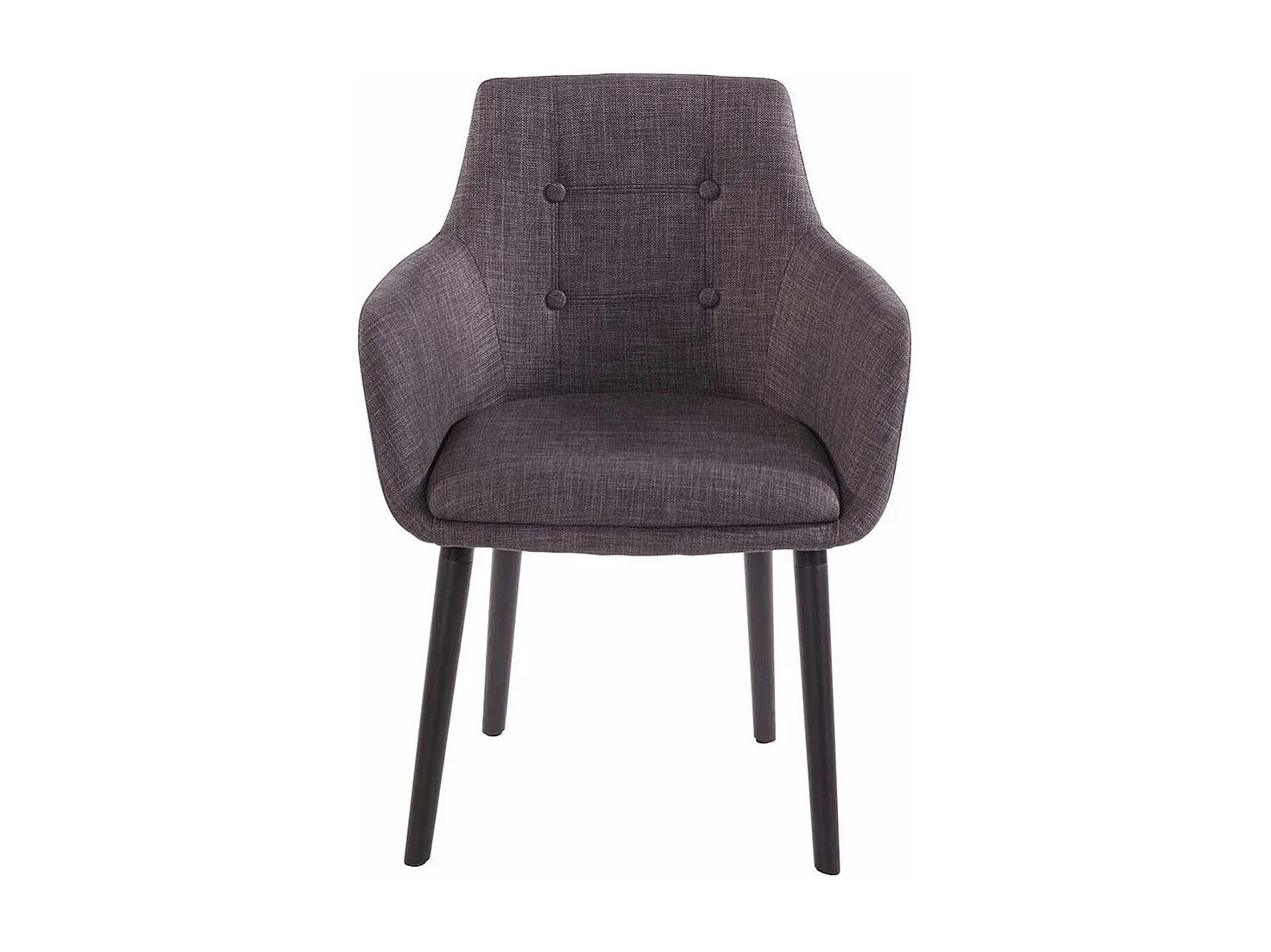 Set Esstisch Stühle in Dunkelgrau und Schwarz Armlehnen (2er Set)