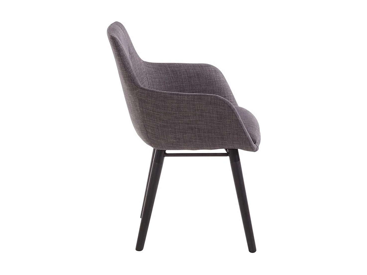 Set Esstisch Stühle in Dunkelgrau und Schwarz Armlehnen (2er Set)