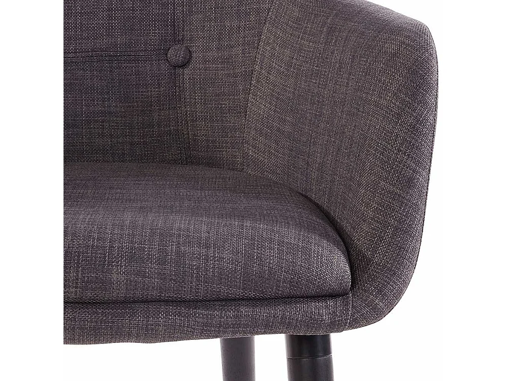 Set Esstisch Stühle in Dunkelgrau und Schwarz Armlehnen (2er Set)