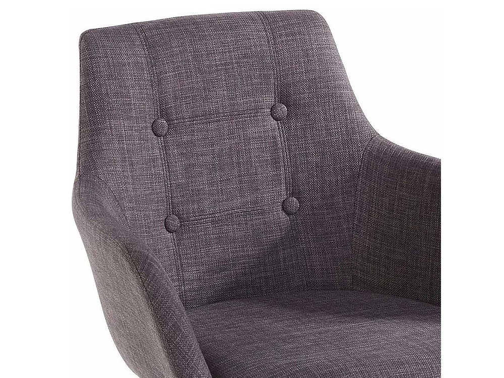 Set Esstisch Stühle in Dunkelgrau und Schwarz Armlehnen (2er Set)