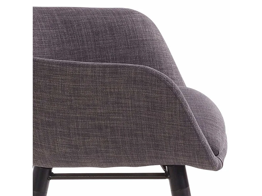 Set Esstisch Stühle in Dunkelgrau und Schwarz Armlehnen (2er Set)