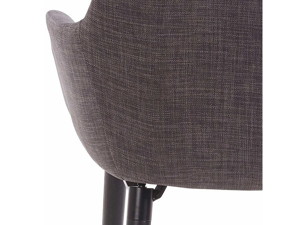 Set Esstisch Stühle in Dunkelgrau und Schwarz Armlehnen (2er Set)