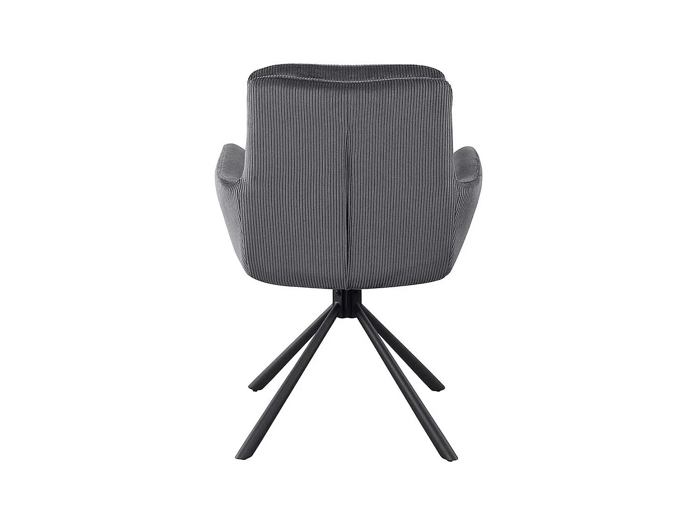 Armlehnstuhl Cord Dunkelgrau mit Gestell aus Metall drehbar