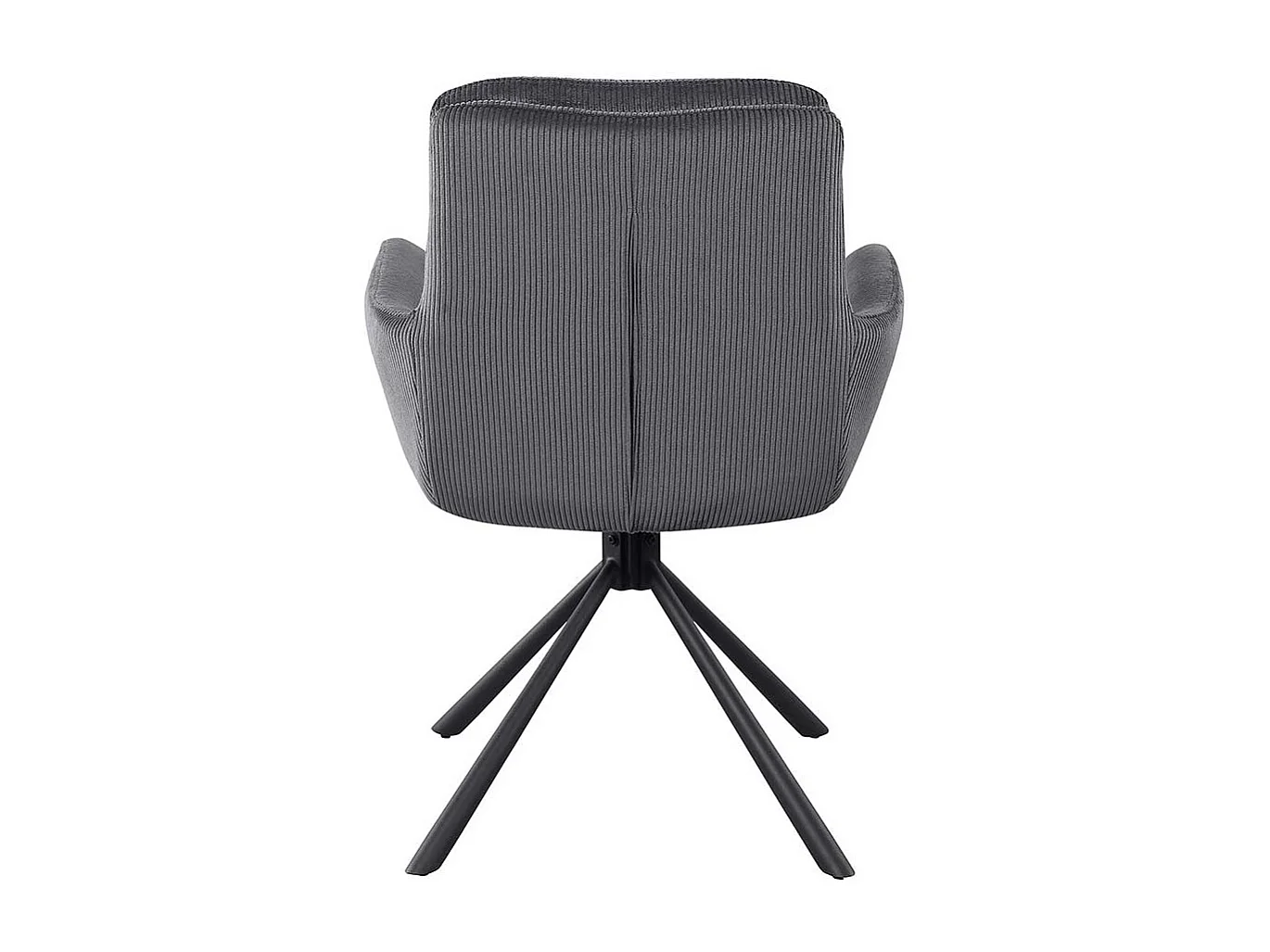 Armlehnstuhl Cord Dunkelgrau mit Gestell aus Metall drehbar