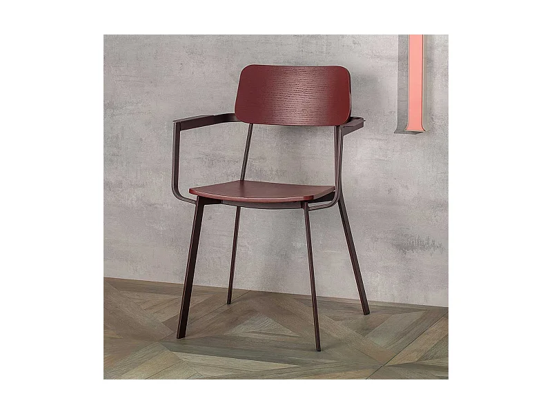 Esstisch Stühle in Violett Armlehnen (4er Set)