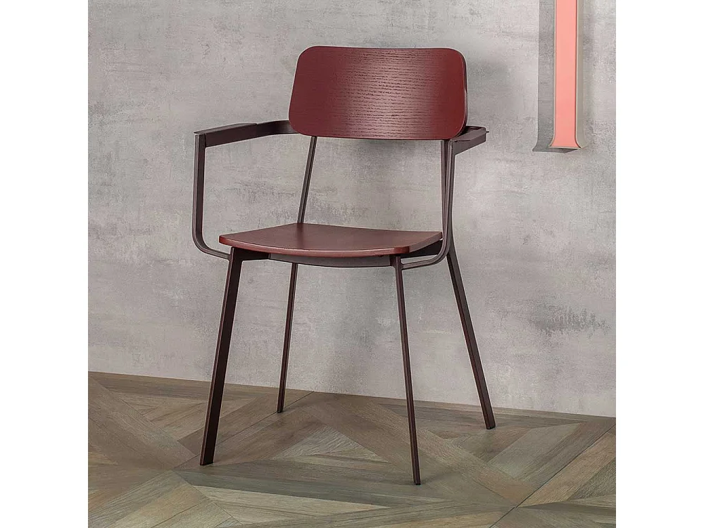 Esstisch Stühle in Violett Armlehnen (4er Set)