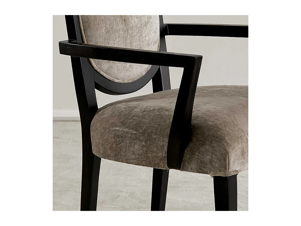 Armlehnenstuhl in italienischem Design Hellgrau und Schwarz