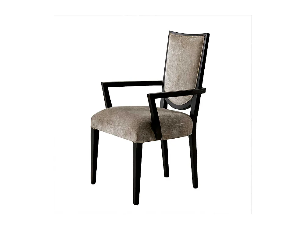 Armlehnenstuhl in italienischem Design Hellgrau und Schwarz