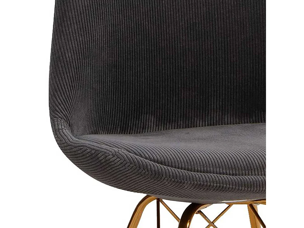 2 Stühle Schalenstühle in Anthrazit und Goldfarben (2er Set)