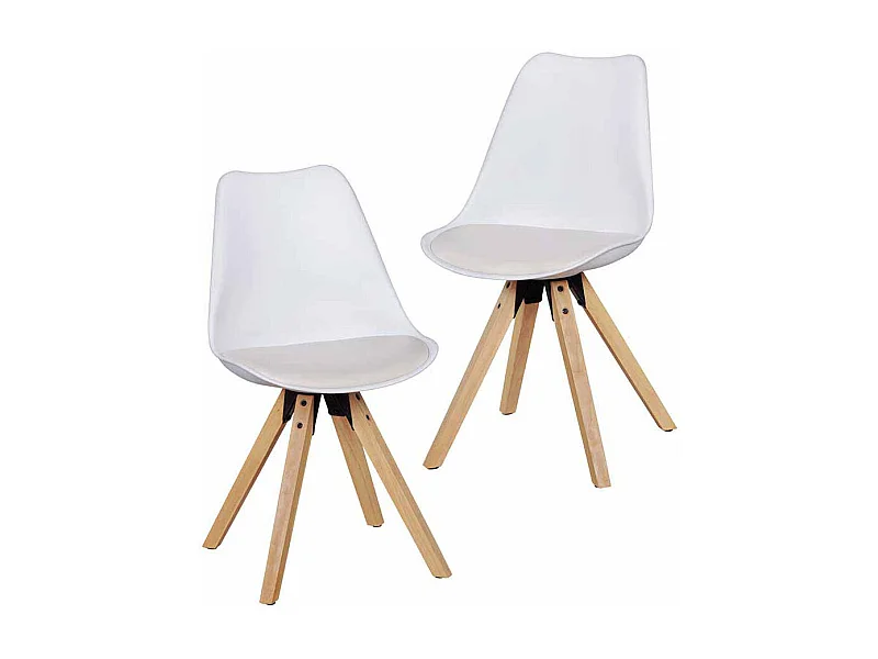 Stuhl Set mit Schalensitz Weiß (2er Set)