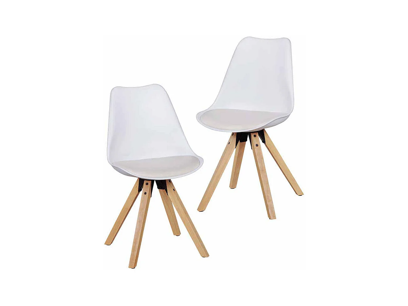 Stuhl Set mit Schalensitz Weiß (2er Set)