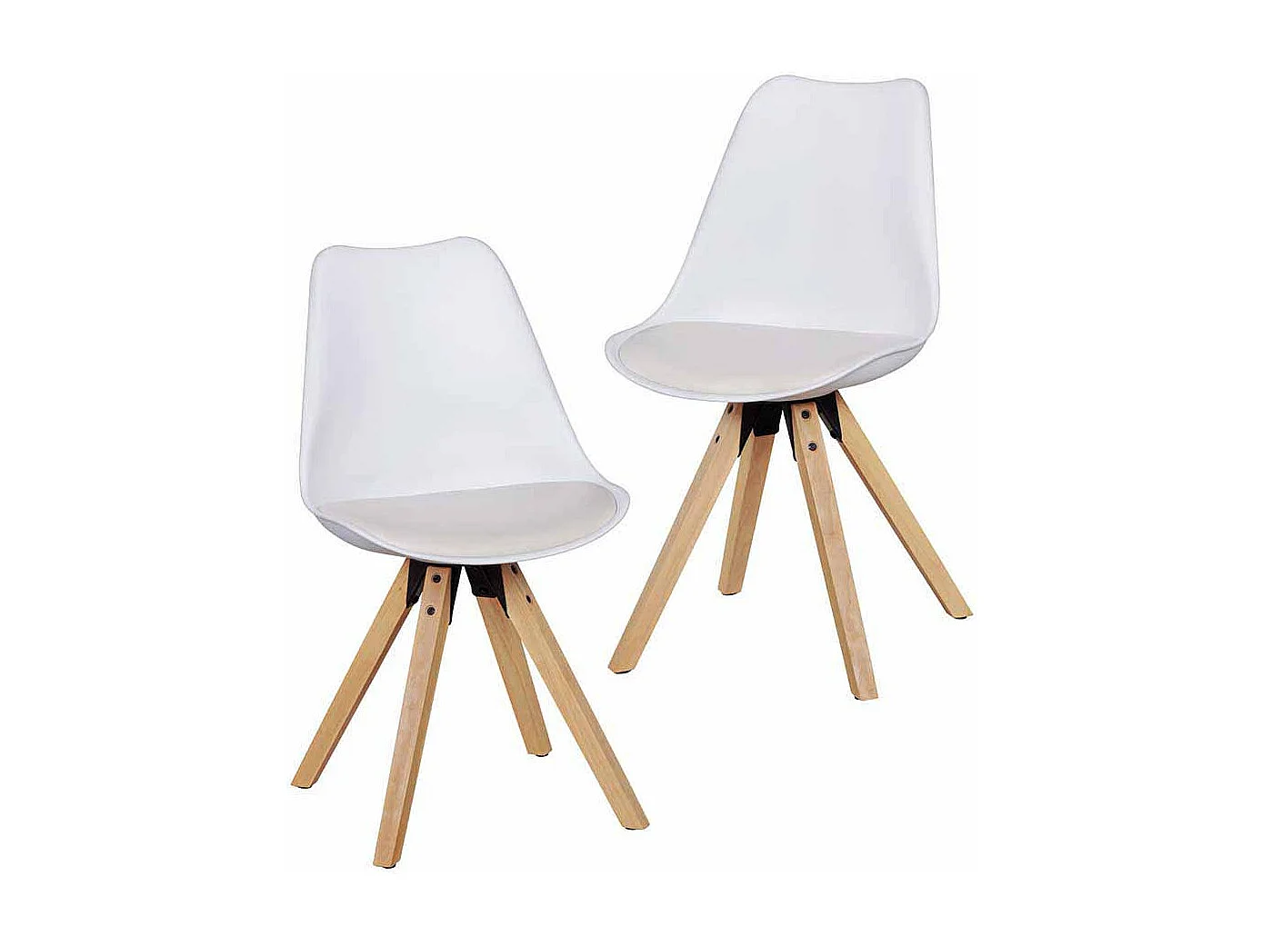 Stuhl Set mit Schalensitz Weiß (2er Set)
