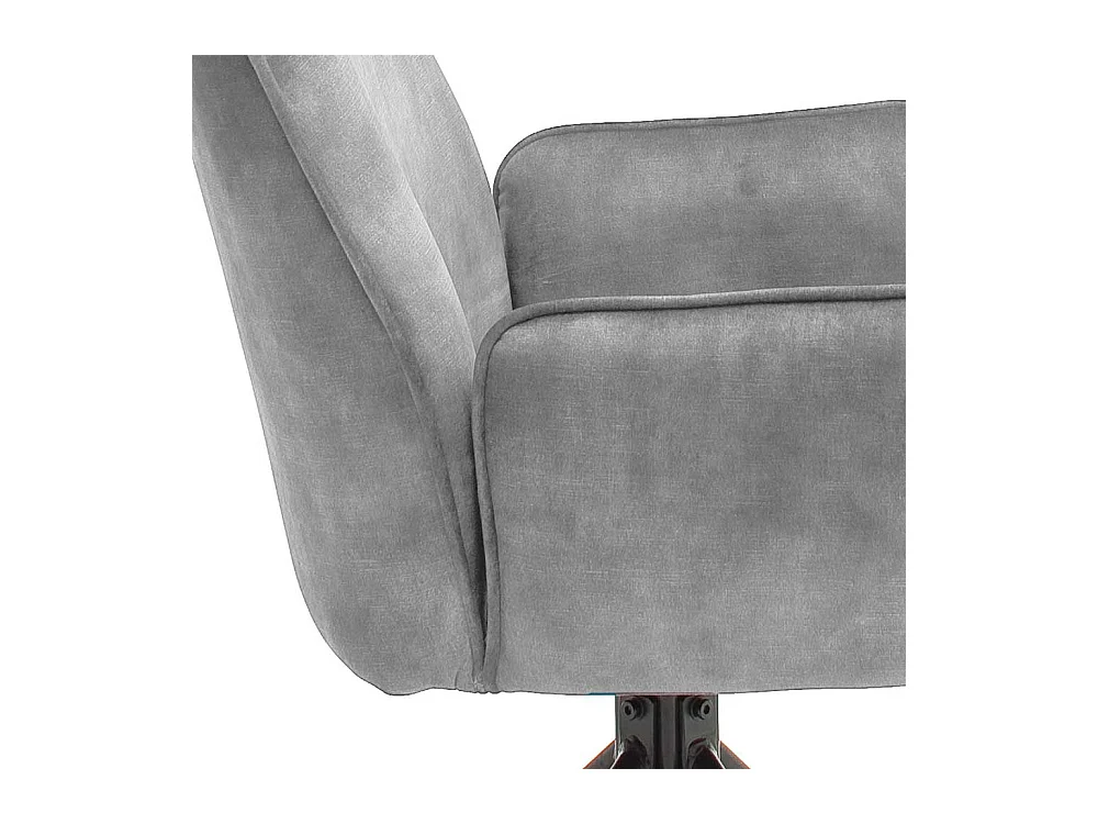 Drehbare Armlehnenstühle in Grau Velours Metallgestell (2er Set)