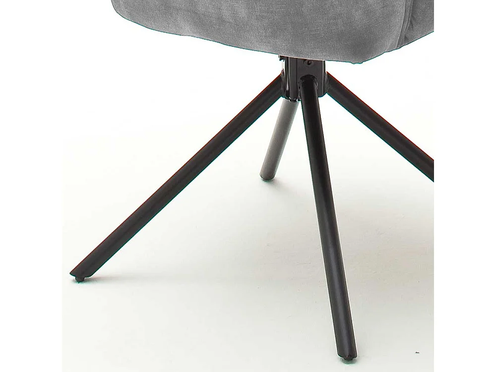 Drehbare Armlehnenstühle in Grau Velours Metallgestell (2er Set)