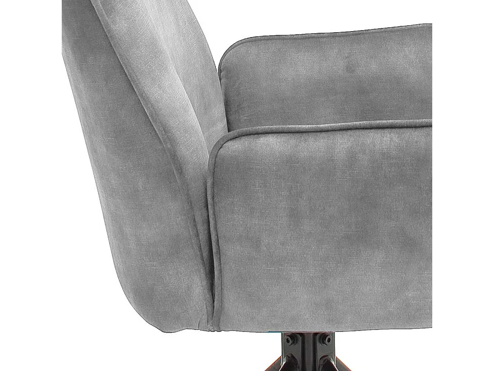 Drehbare Armlehnenstühle in Grau Velours Metallgestell (2er Set)