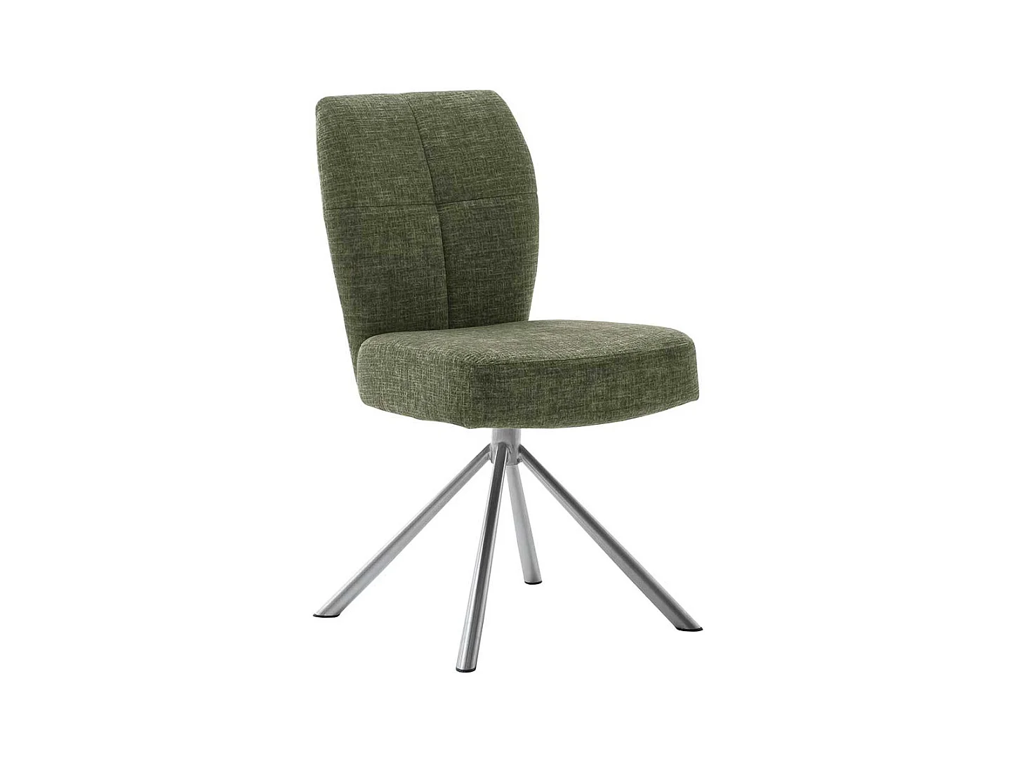 Drehbare Esstischstühle in Oliv Grün Edelstahlgestell (2er Set)