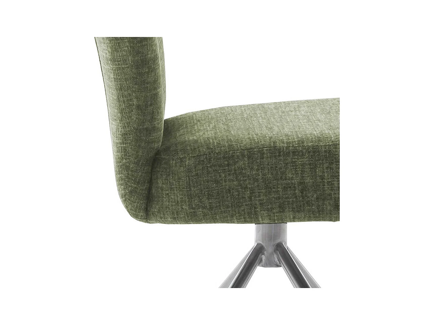 Drehbare Esstischstühle in Oliv Grün Edelstahlgestell (2er Set)