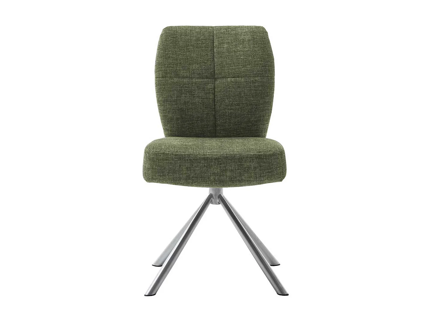 Drehbare Esstischstühle in Oliv Grün Edelstahlgestell (2er Set)