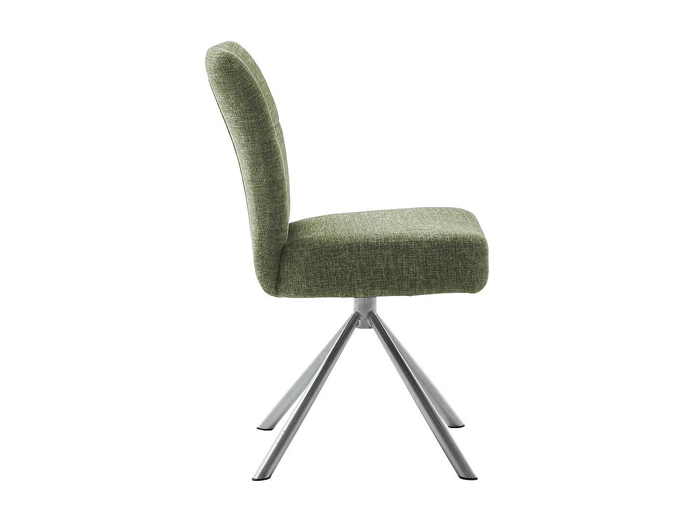 Drehbare Esstischstühle in Oliv Grün Edelstahlgestell (2er Set)