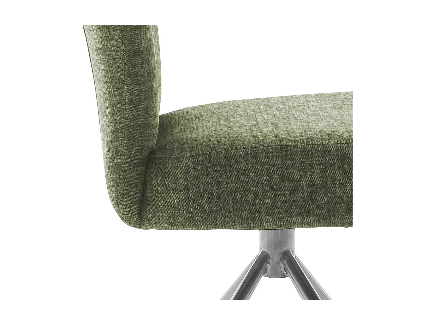 Drehbare Esstischstühle in Oliv Grün Edelstahlgestell (2er Set)