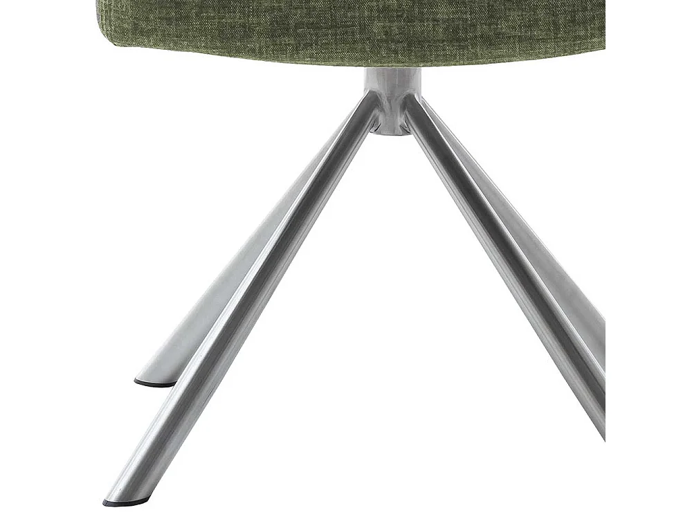 Drehbare Esstischstühle in Oliv Grün Edelstahlgestell (2er Set)