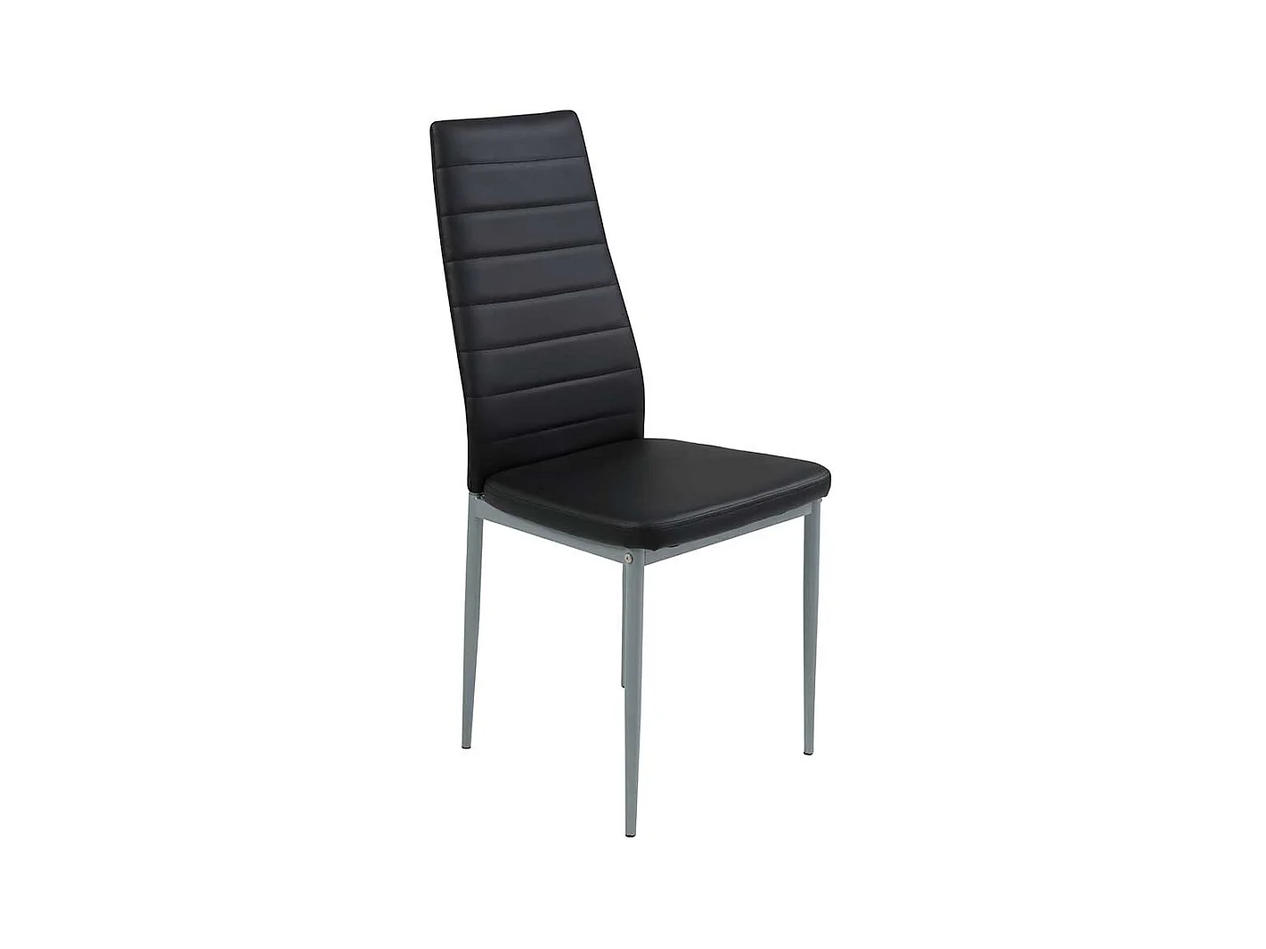 Esstisch Stühle in Schwarz Kunstleder hoher Lehne (2er Set)