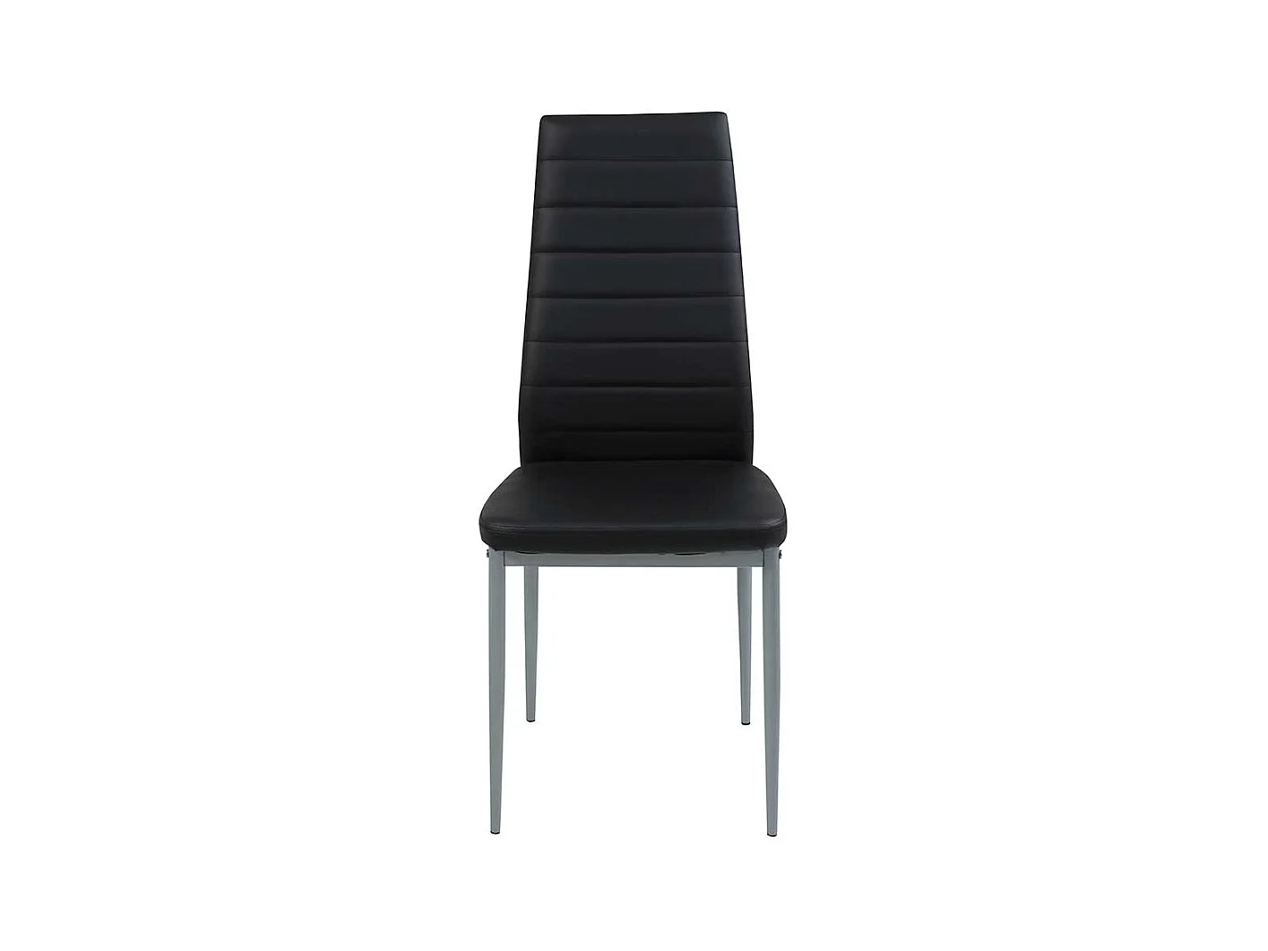 Esstisch Stühle in Schwarz Kunstleder hoher Lehne (2er Set)