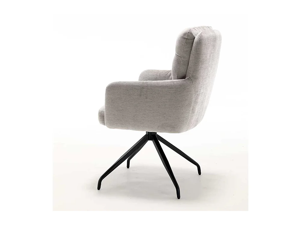 Esszimmerstuhl Armlehnstuhl drehbar in Taupe (2er Set)