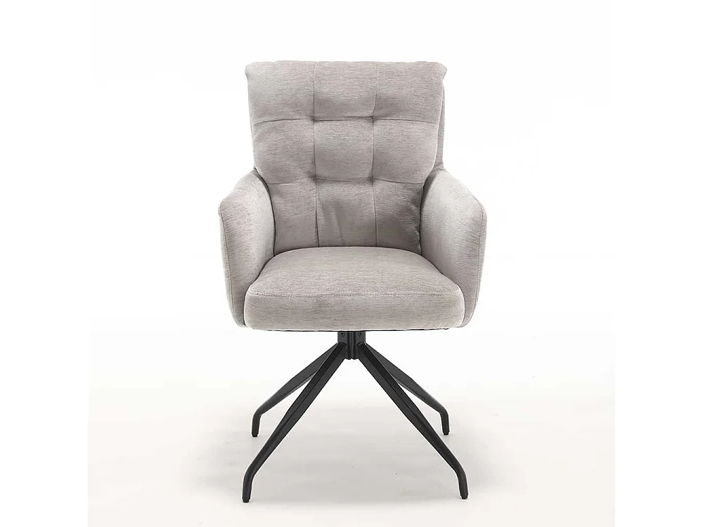 Esszimmerstuhl Armlehnstuhl drehbar in Taupe (2er Set)
