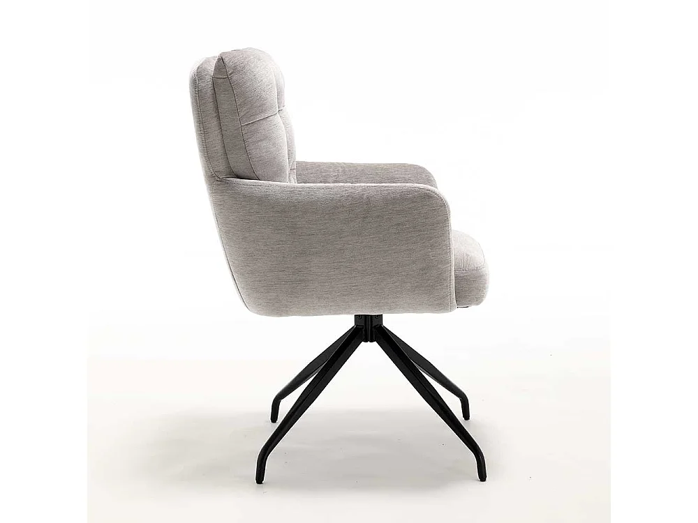 Esszimmerstuhl Armlehnstuhl drehbar in Taupe (2er Set)