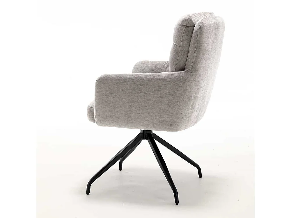 Esszimmerstuhl Armlehnstuhl drehbar in Taupe (2er Set)