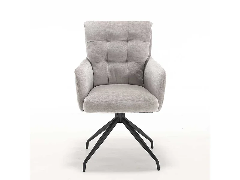 Esszimmerstuhl Armlehnstuhl drehbar in Taupe (2er Set)