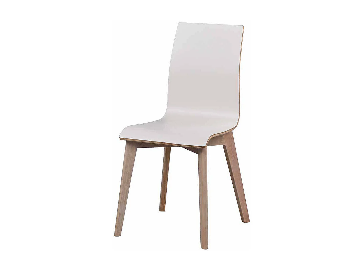 Stuhl Set in Weiß Eiche White Wash Holzbeine (2er Set)