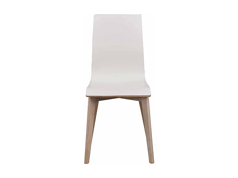 Stuhl Set in Weiß Eiche White Wash Holzbeine (2er Set)