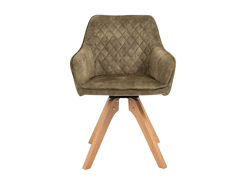Polster Armlehnstuhl in Oliv Grün Eichefarben