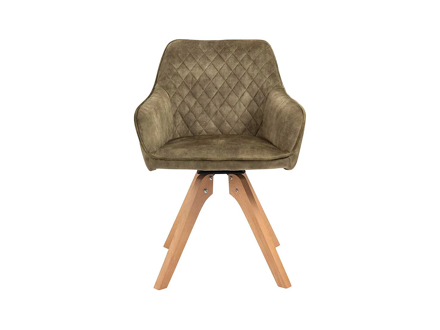 Polster Armlehnstuhl in Oliv Grün Eichefarben