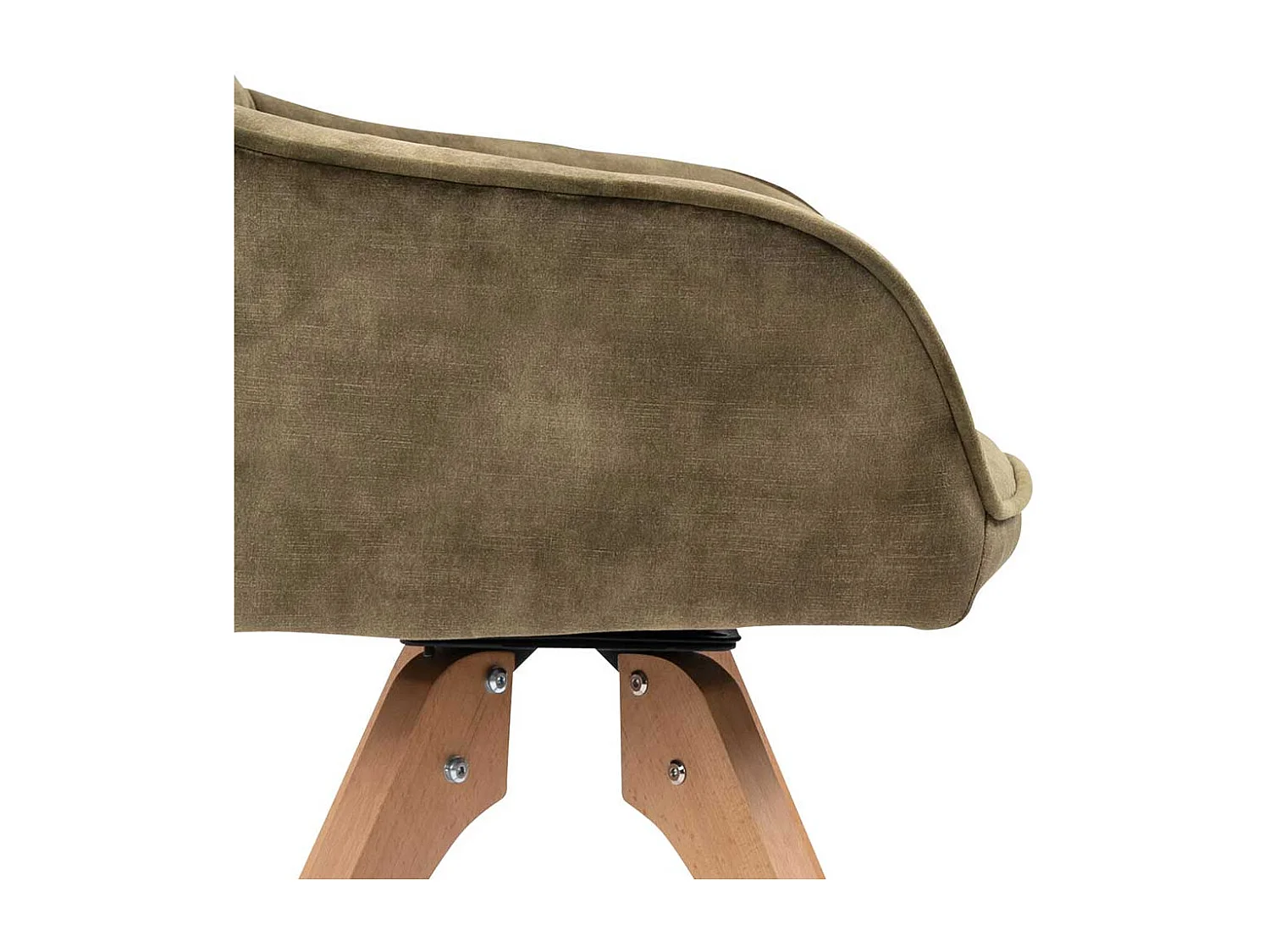 Polster Armlehnstuhl in Oliv Grün Eichefarben