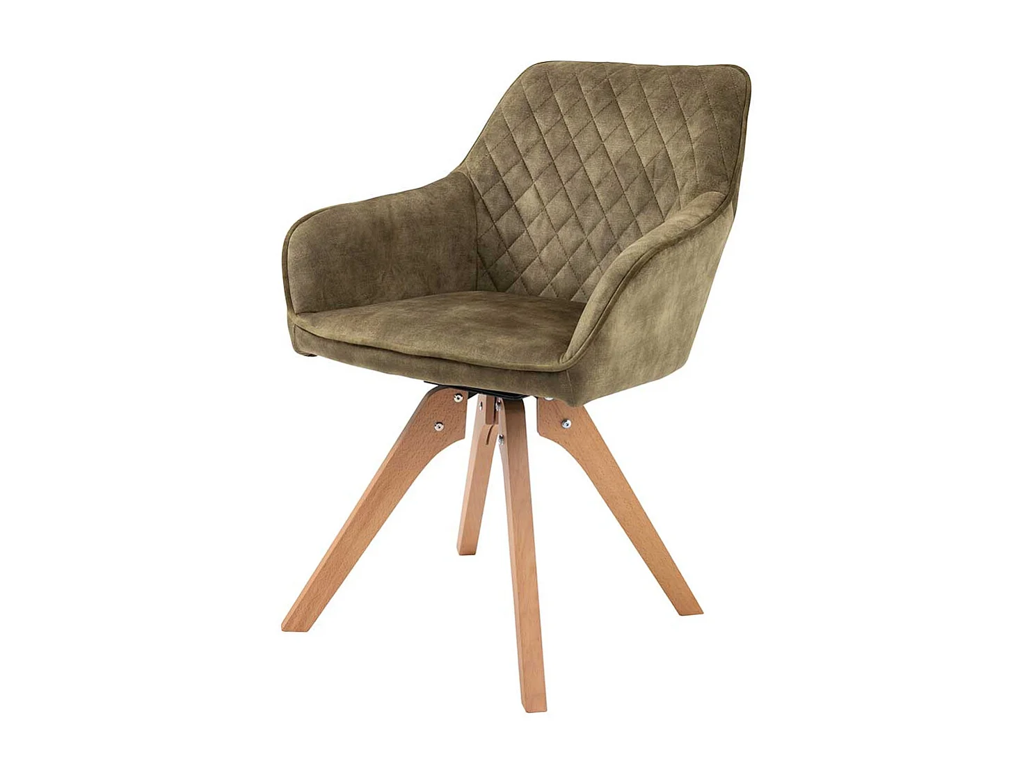 Polster Armlehnstuhl in Oliv Grün Eichefarben