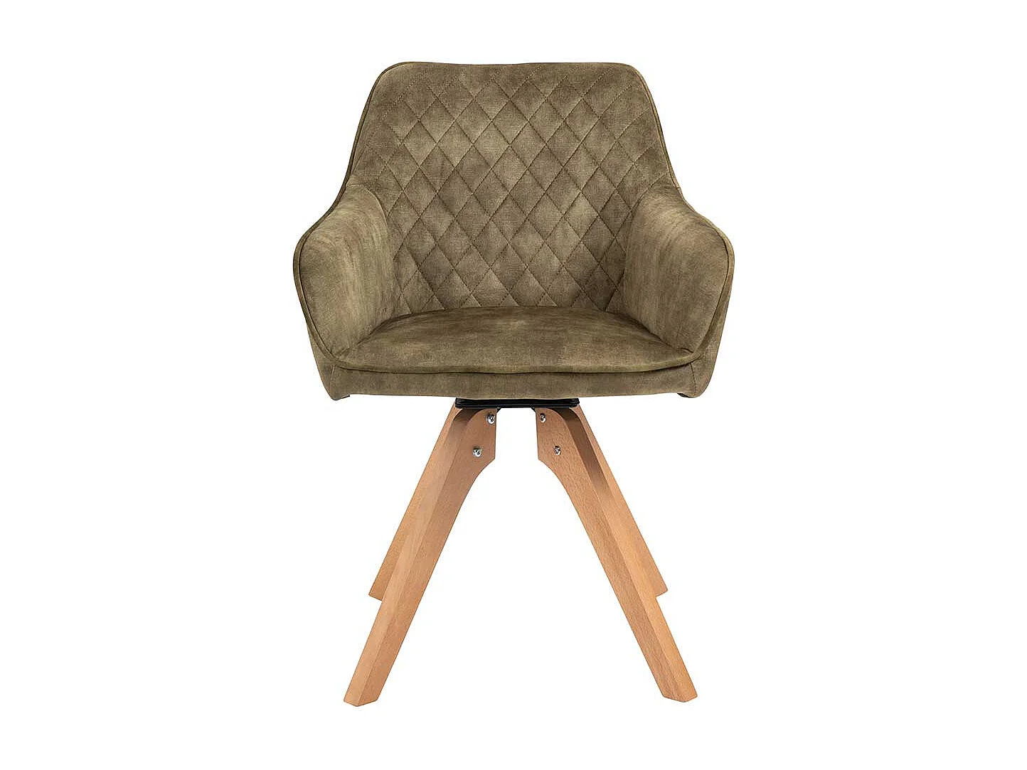 Polster Armlehnstuhl in Oliv Grün Eichefarben