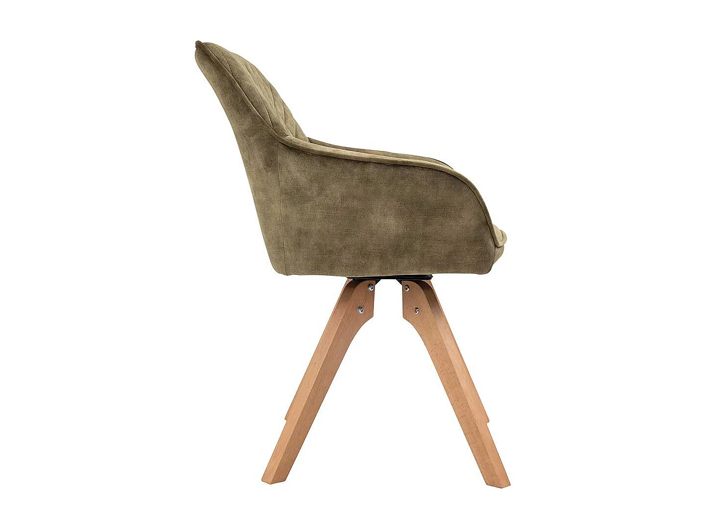 Polster Armlehnstuhl in Oliv Grün Eichefarben