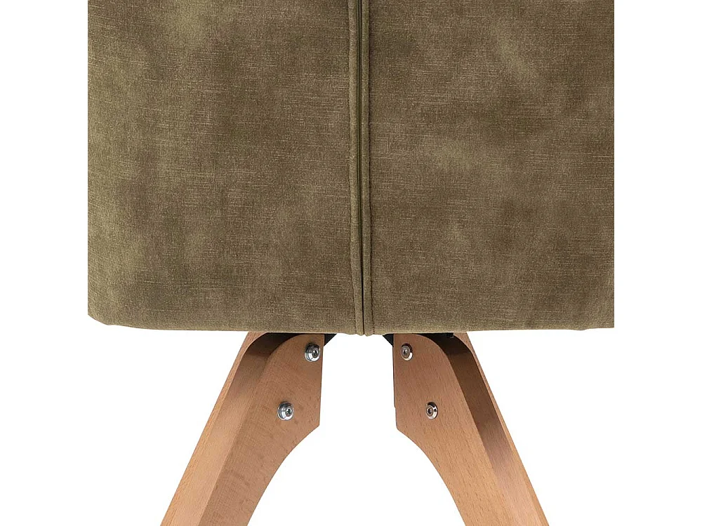 Polster Armlehnstuhl in Oliv Grün Eichefarben