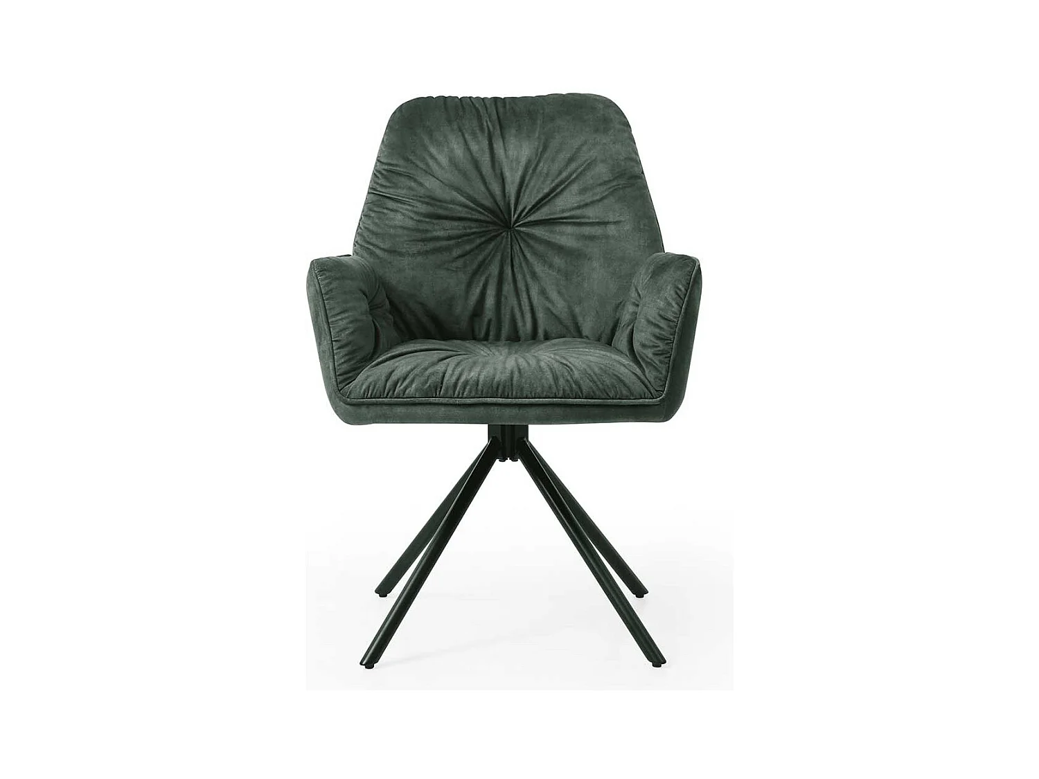 Armlehnenstuhl in Dunkelgrün und Schwarz drehbar