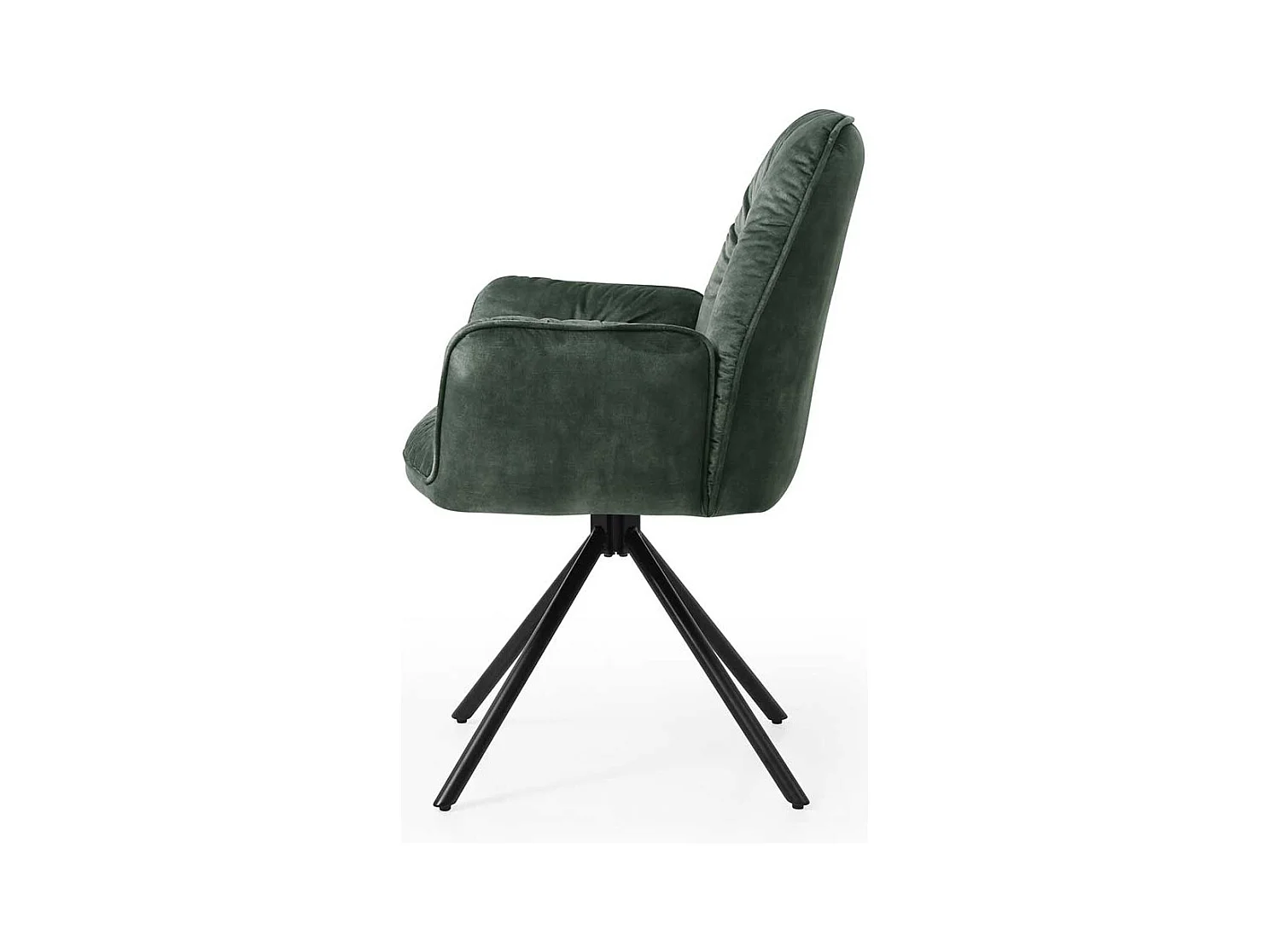Armlehnenstuhl in Dunkelgrün und Schwarz drehbar