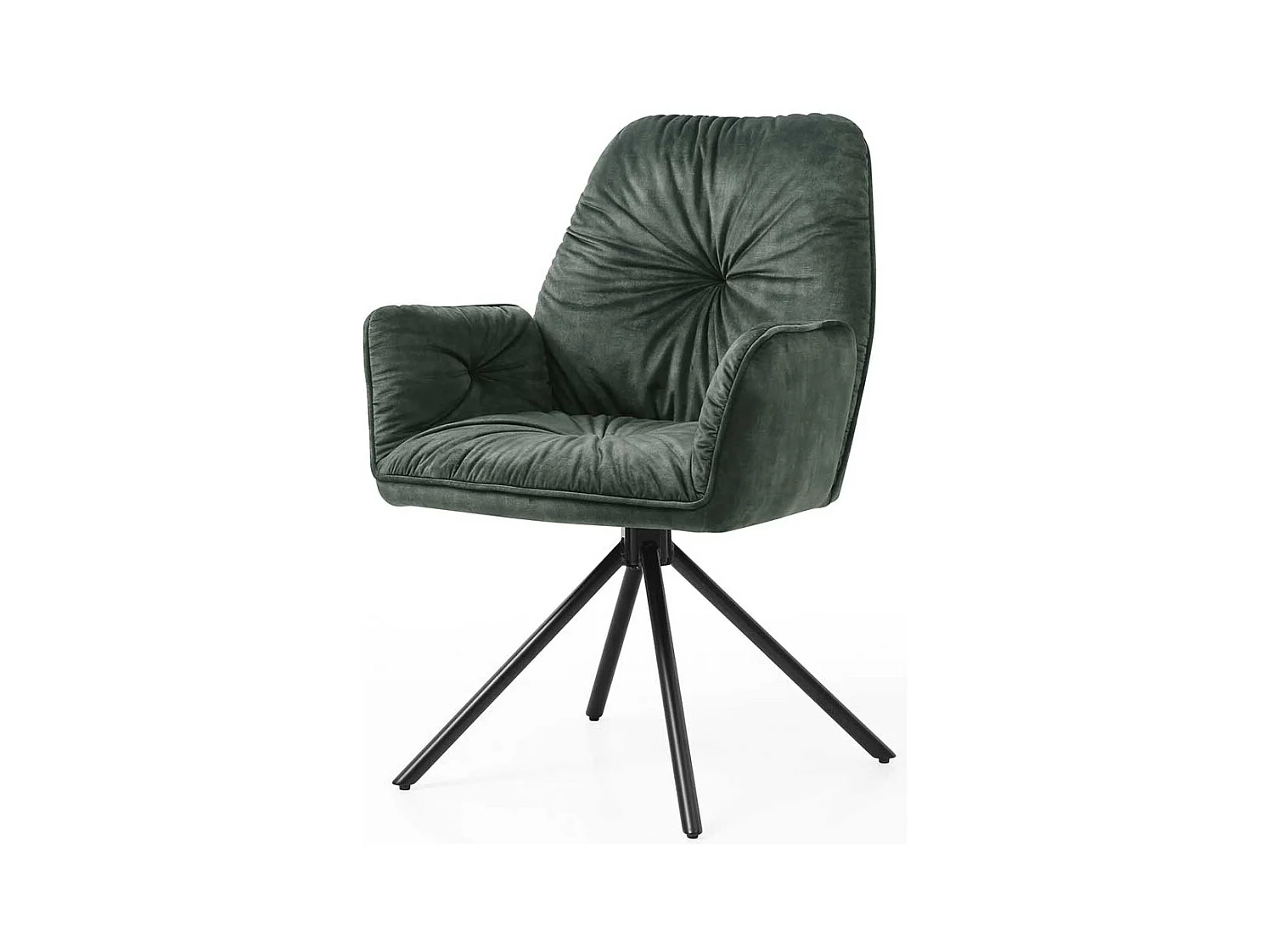 Armlehnenstuhl in Dunkelgrün und Schwarz drehbar