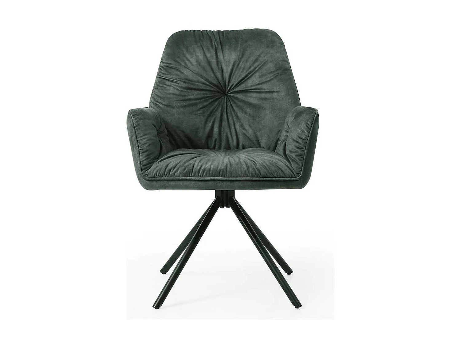 Armlehnenstuhl in Dunkelgrün und Schwarz drehbar