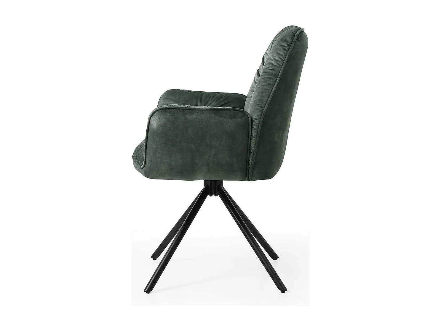 Armlehnenstuhl in Dunkelgrün und Schwarz drehbar