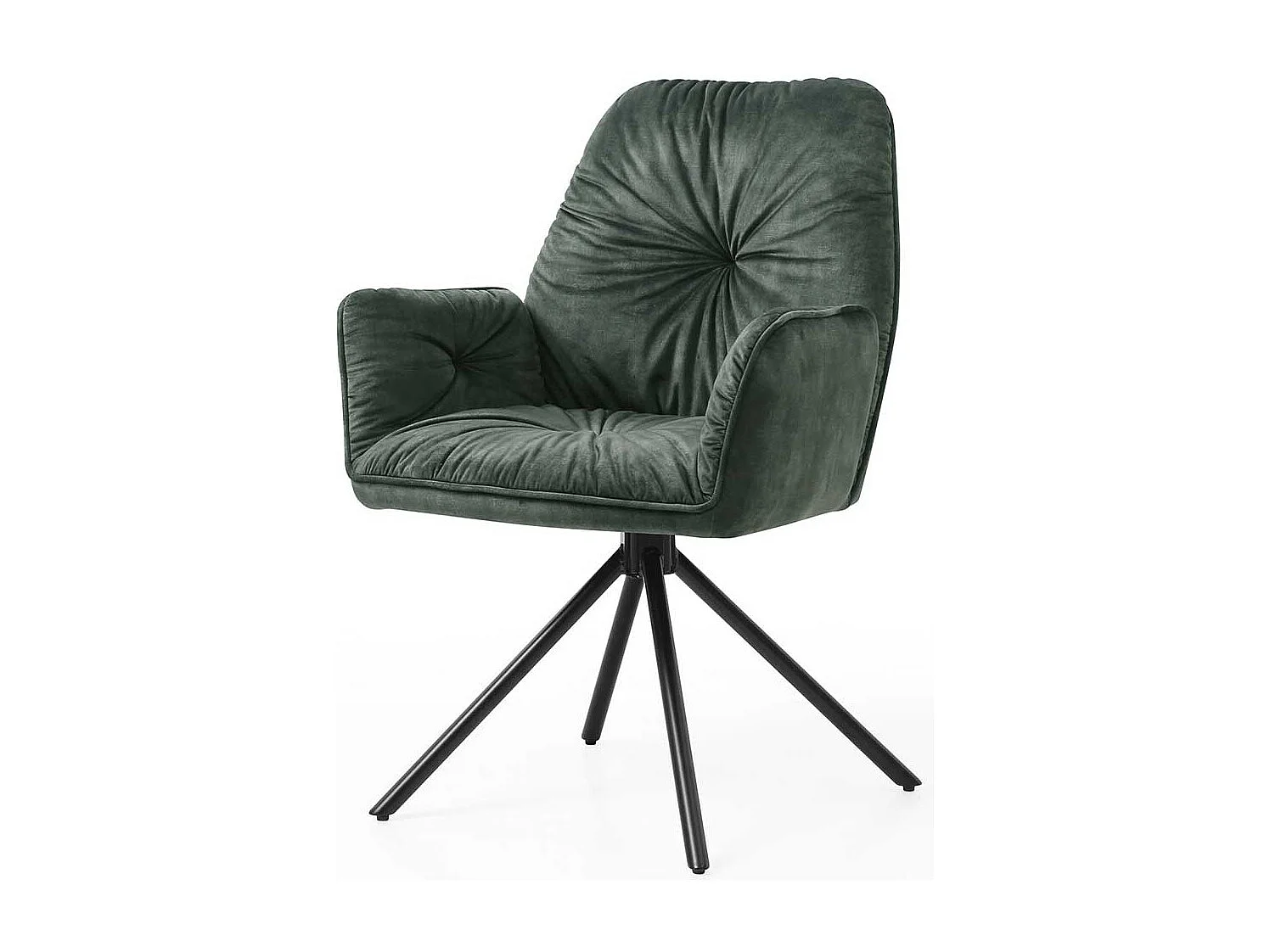 Armlehnenstuhl in Dunkelgrün und Schwarz drehbar