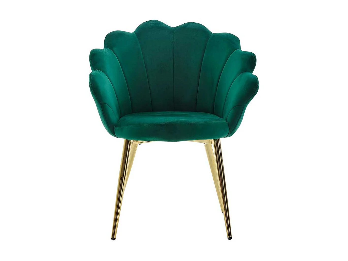 Retro Esszimmer Stuhl in Grün Samt Metallgestell
