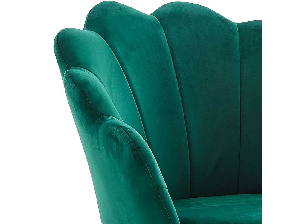 Retro Esszimmer Stuhl in Grün Samt Metallgestell