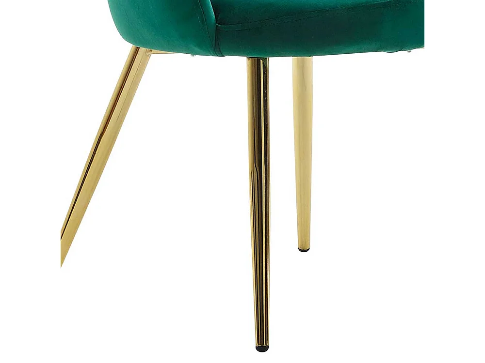 Retro Esszimmer Stuhl in Grün Samt Metallgestell